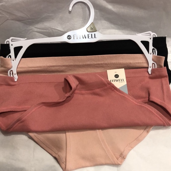 Fitwell Intimates 3pack stretch ribbed black nude mauve pink panties size 1X new - Picture 5 of 10